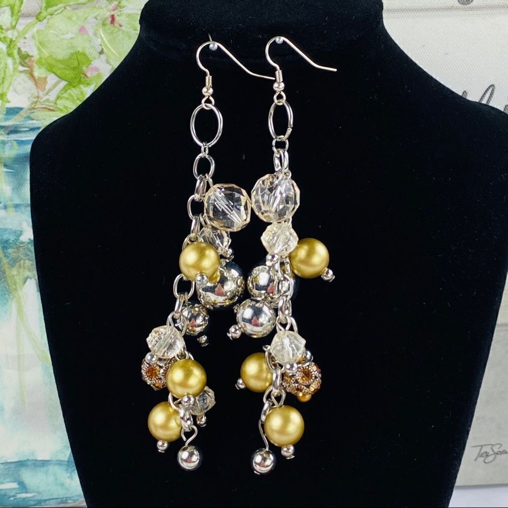 Multi Bead Chandelier Earrings